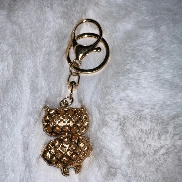 4/$10 Bundle Sale: Lovely Owl Rhinestone Crystal Keyring - Picture 2 of 2